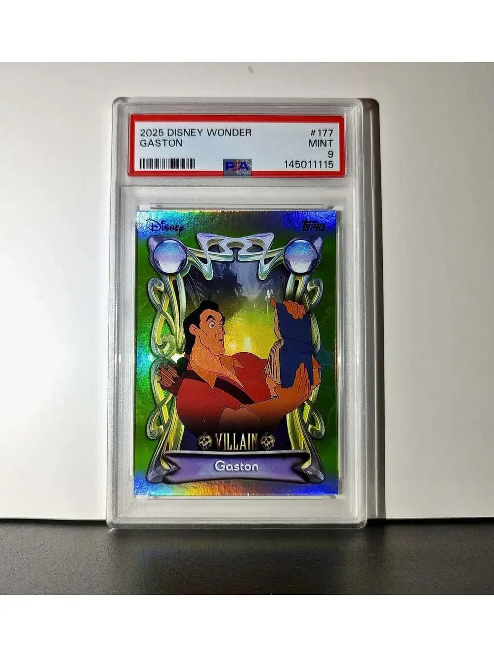 Gaston 2025 Topps Disney Wonder #177 Card Beauty and the Beast PSA 9 MT